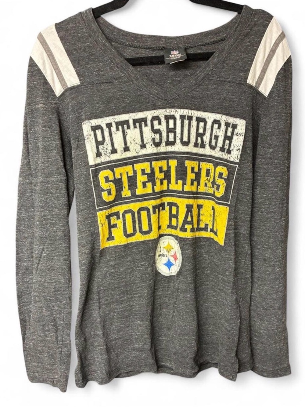 Pittsburgh Steelers Women’s Large V neck Long sleeve Football NFL Shirt